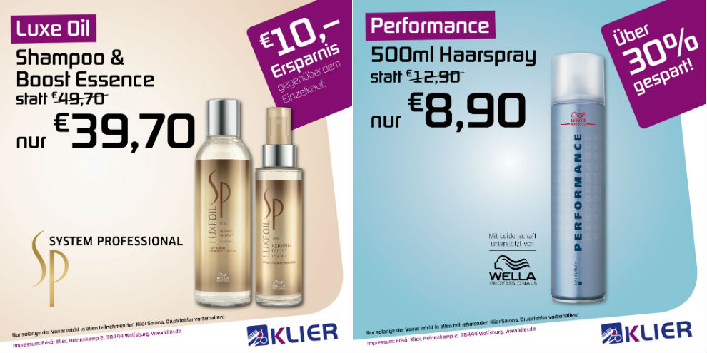 Neue Angebote bei Frisör Klier