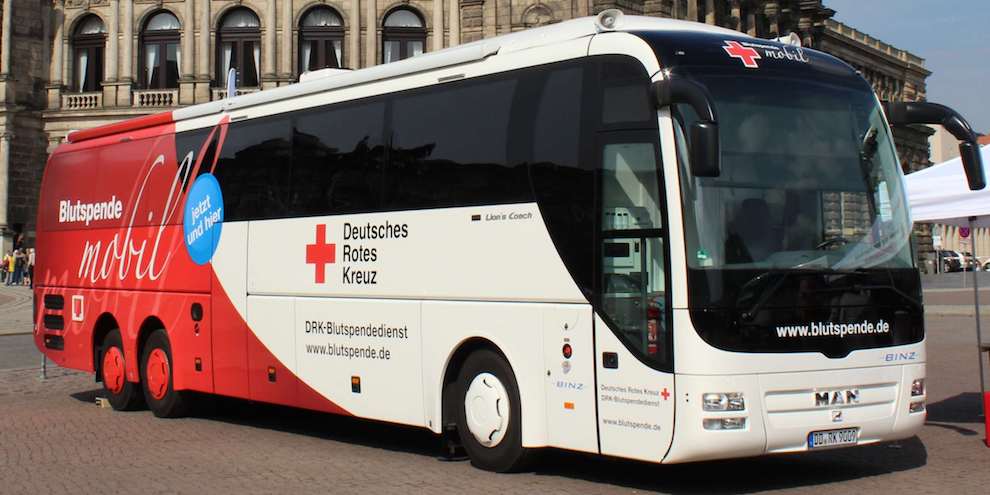 Der DRK Blutspendebus am Kaufpark Dresden