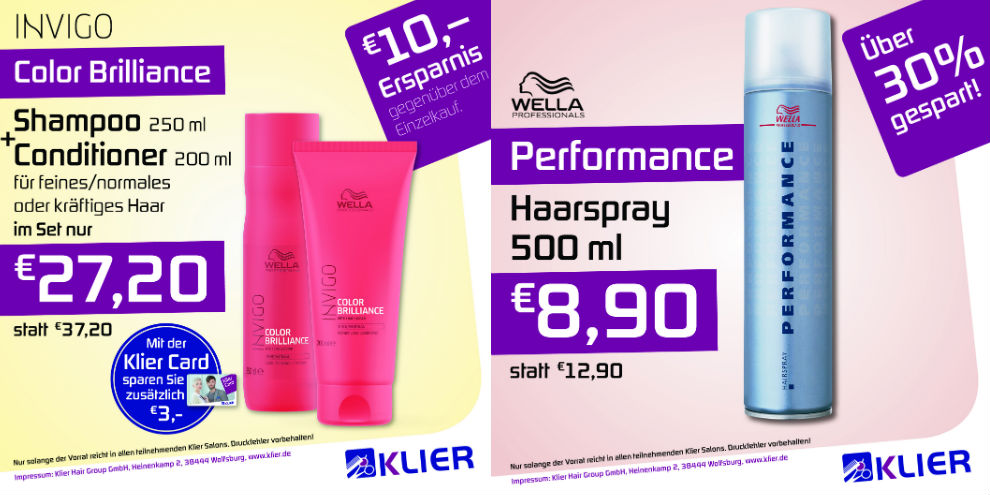 Neue Angebote bei KLIER