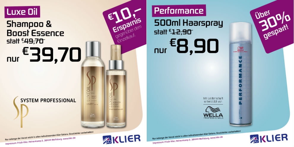 Neue Angebote bei Frisör Klier