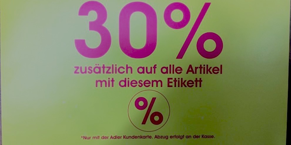 Schnäppchenalarm bei Adler